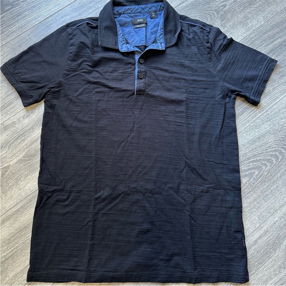 Hugo Boss Navy Polo with Blue Collar